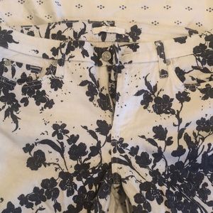 Seven for All Mankind white floral jeans